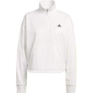 Adidas Plus 2X Crop Training White Pullover  Zip Track Cozy Sweater Fleece